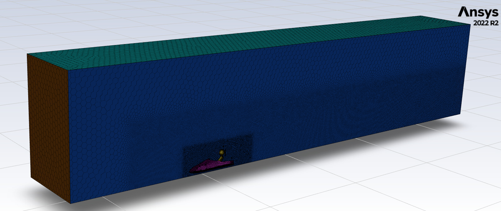 Straight-line CFD domain mesh